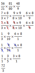 Multiplicação e Simplificação de fraçâo 